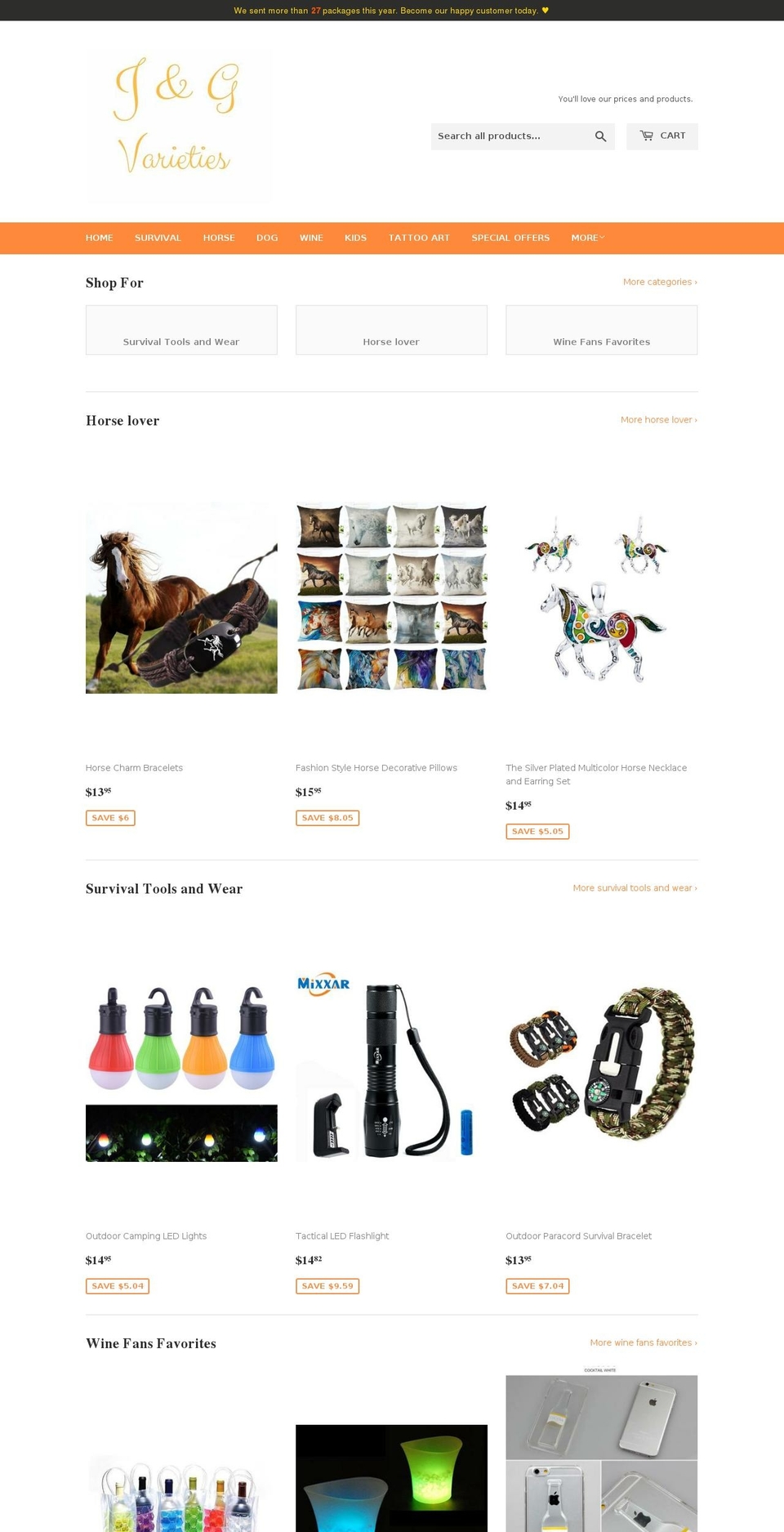 j-g-varieties.myshopify.com shopify website screenshot