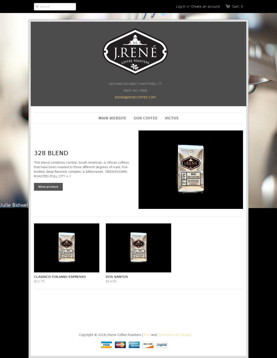 j-rene-coffee-roasters.myshopify.com shopify website screenshot