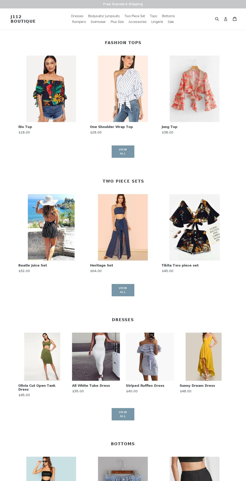 j112boutique.com — Shopify storefront screenshot