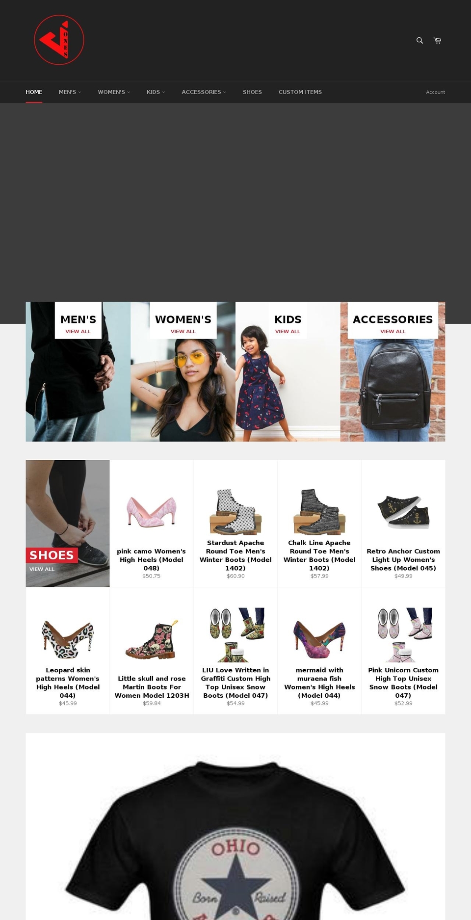 j1sclothing.com — Shopify storefront screenshot