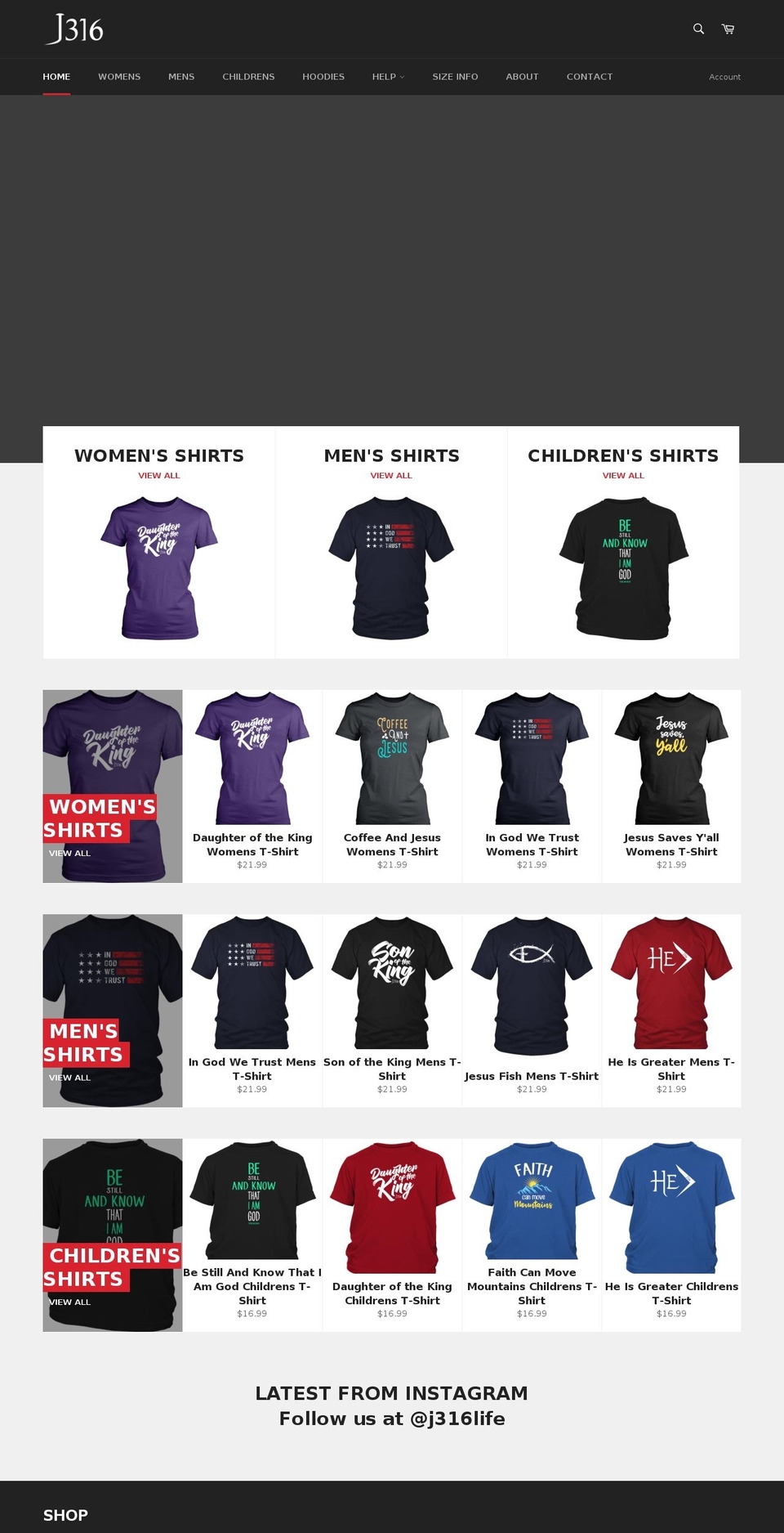 j316life.com — Shopify storefront screenshot