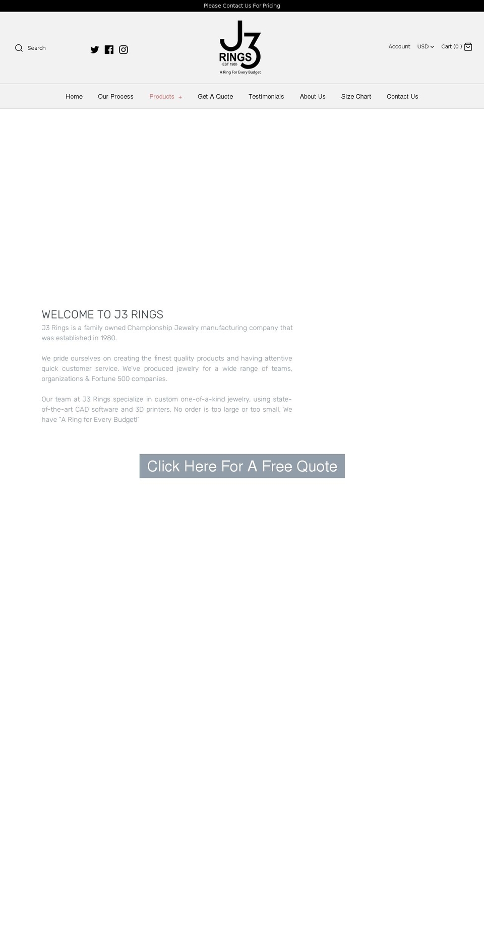j3rings.com shopify website screenshot