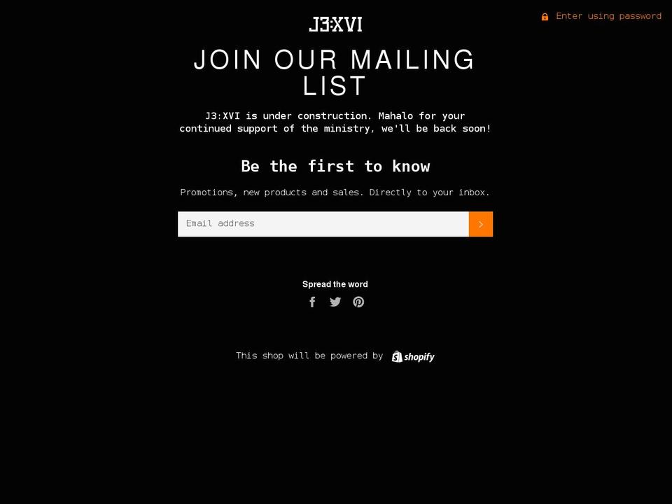 j3xvishop.com — Shopify storefront screenshot