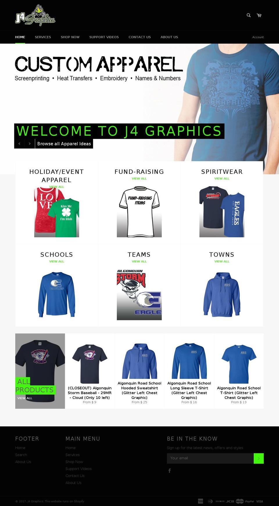 j4graphics.com shopify website screenshot