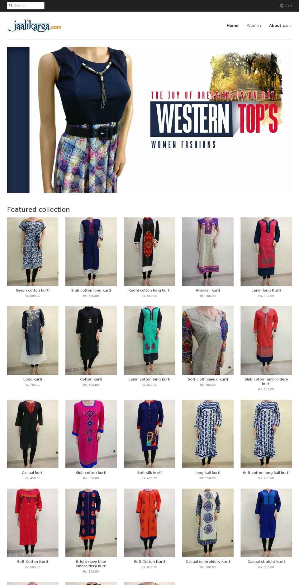 jaalikarga.com — Shopify storefront screenshot