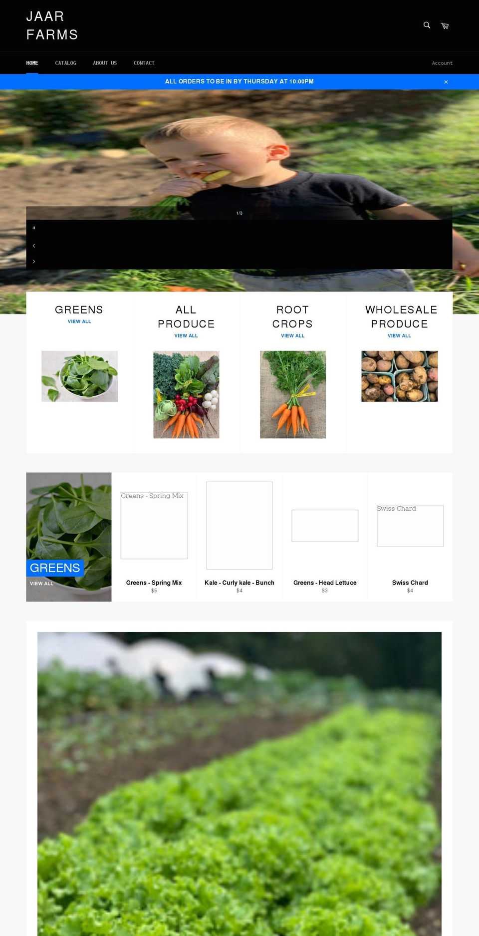 jaarfarms.com shopify website screenshot