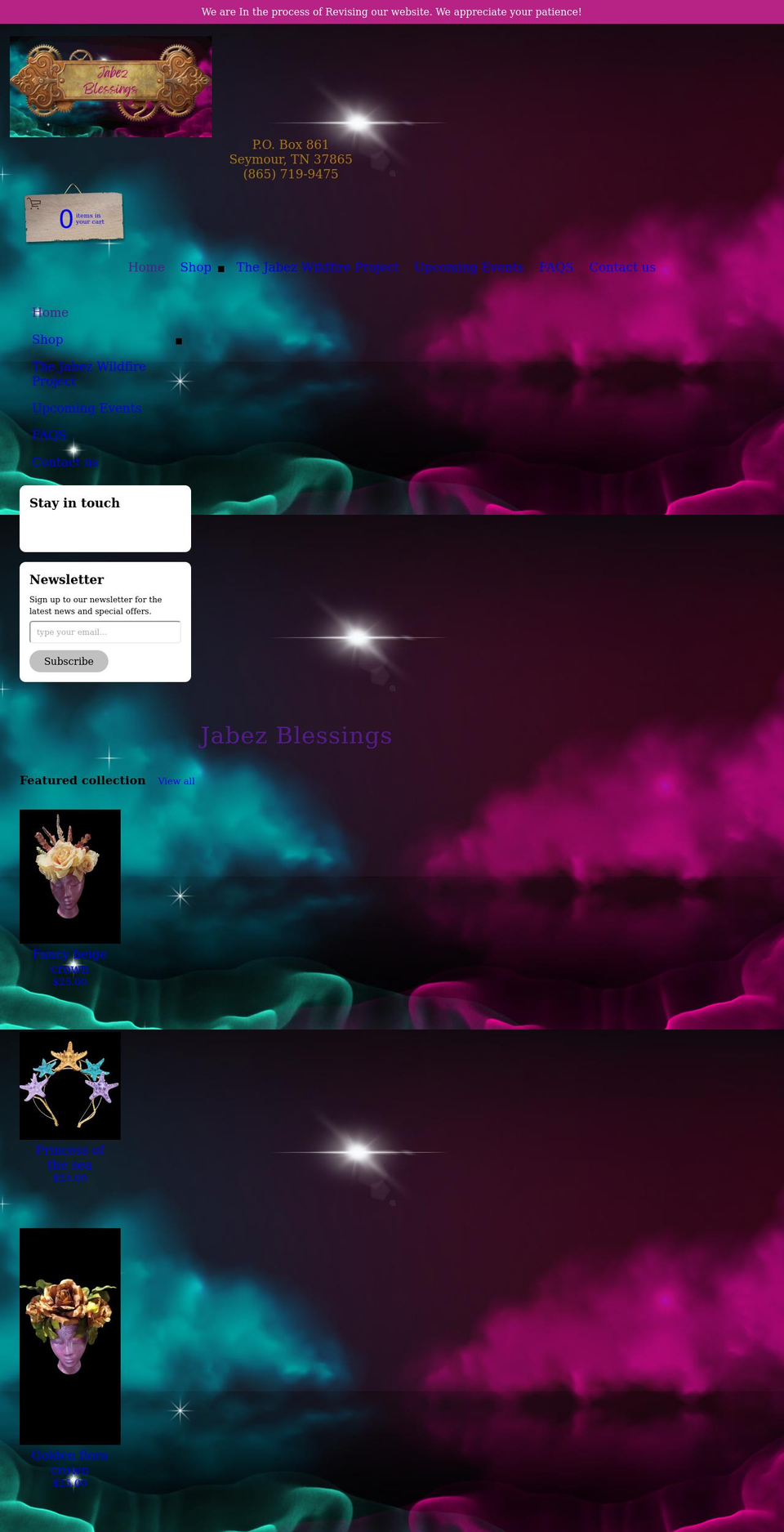 jabezblessings.com shopify website screenshot
