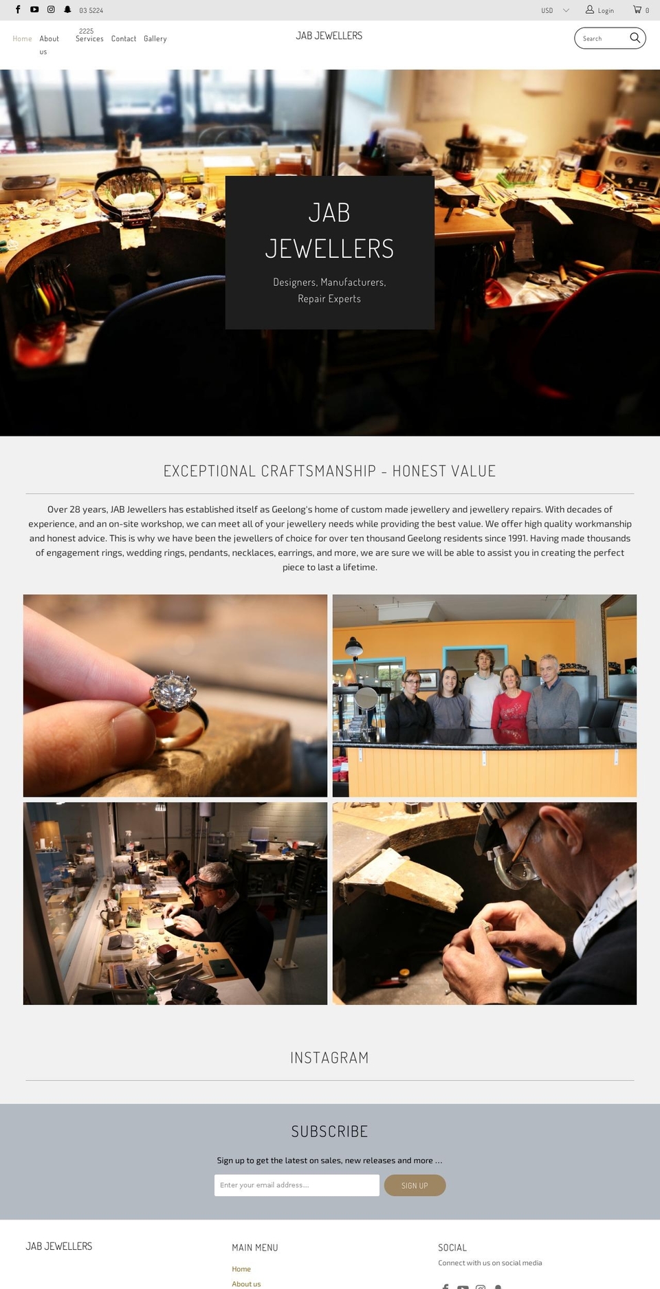 jabjewellers.com.au shopify website screenshot