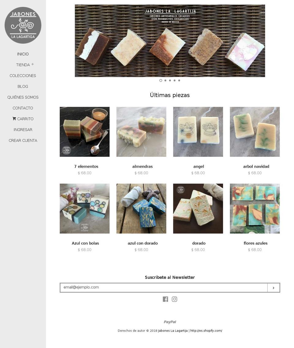 jaboneslalagartija.com — Shopify storefront screenshot