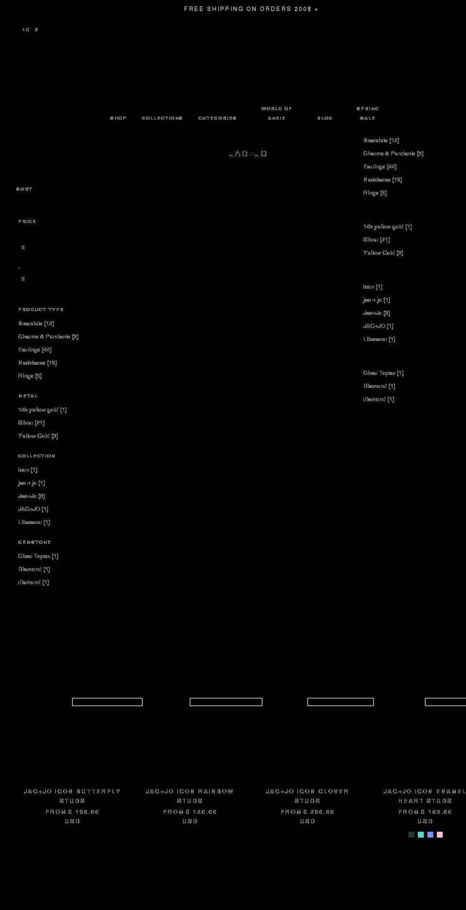 jacandjojewelry.com — Shopify storefront screenshot