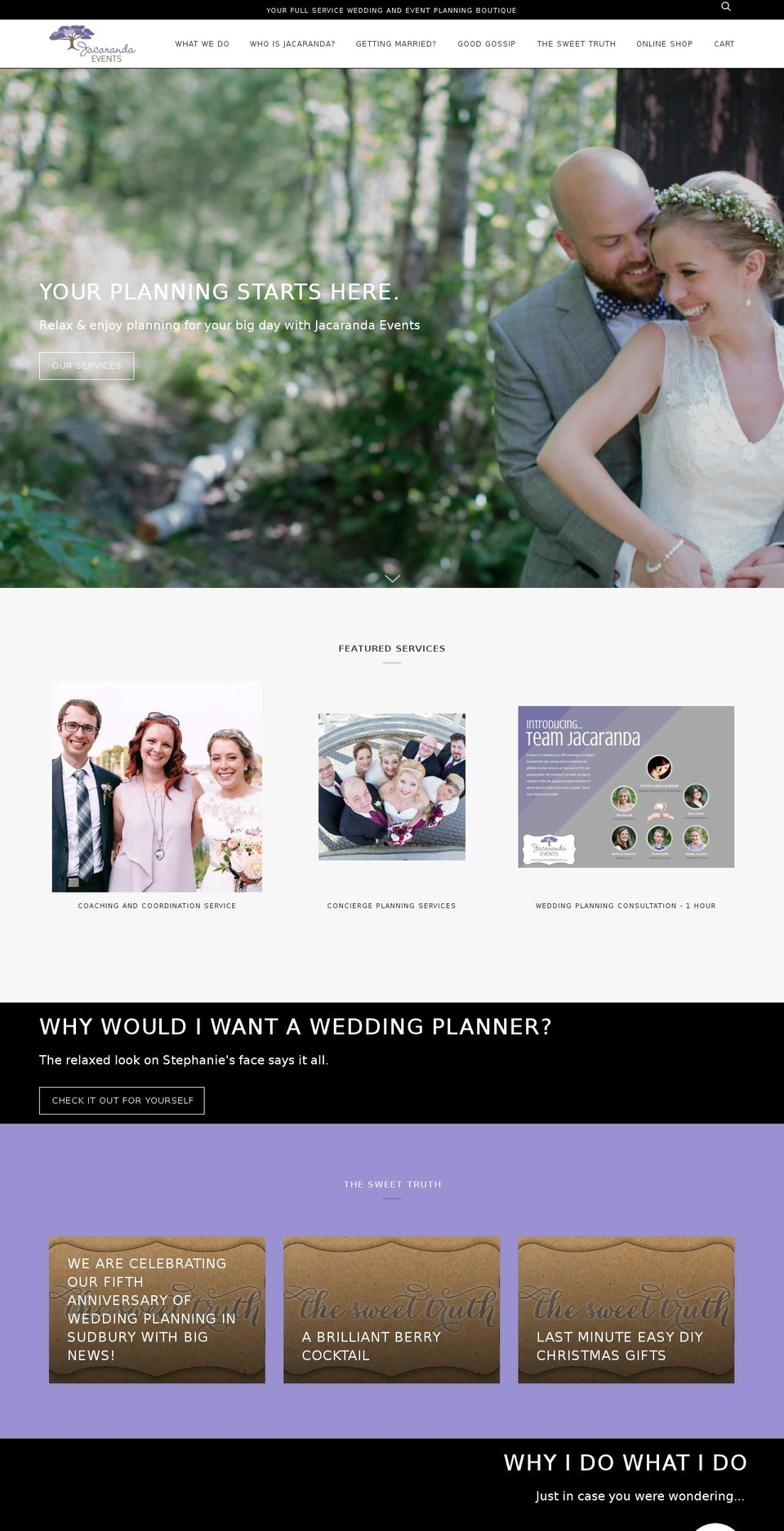 jacaranda-events.ca shopify website screenshot