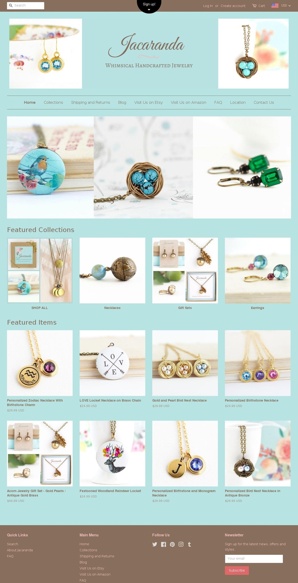 jacarandadesigns.com shopify website screenshot