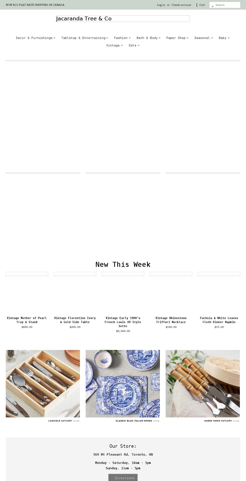 jacarandatree.ca shopify website screenshot