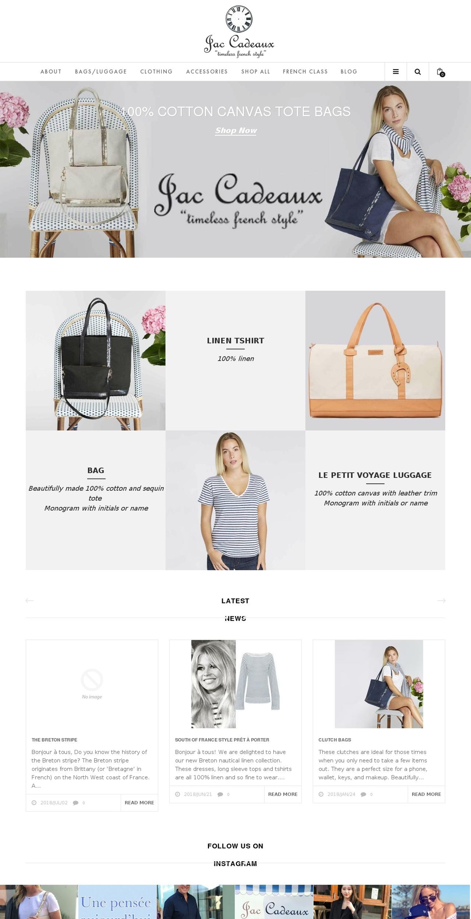 jaccadeaux.com shopify website screenshot