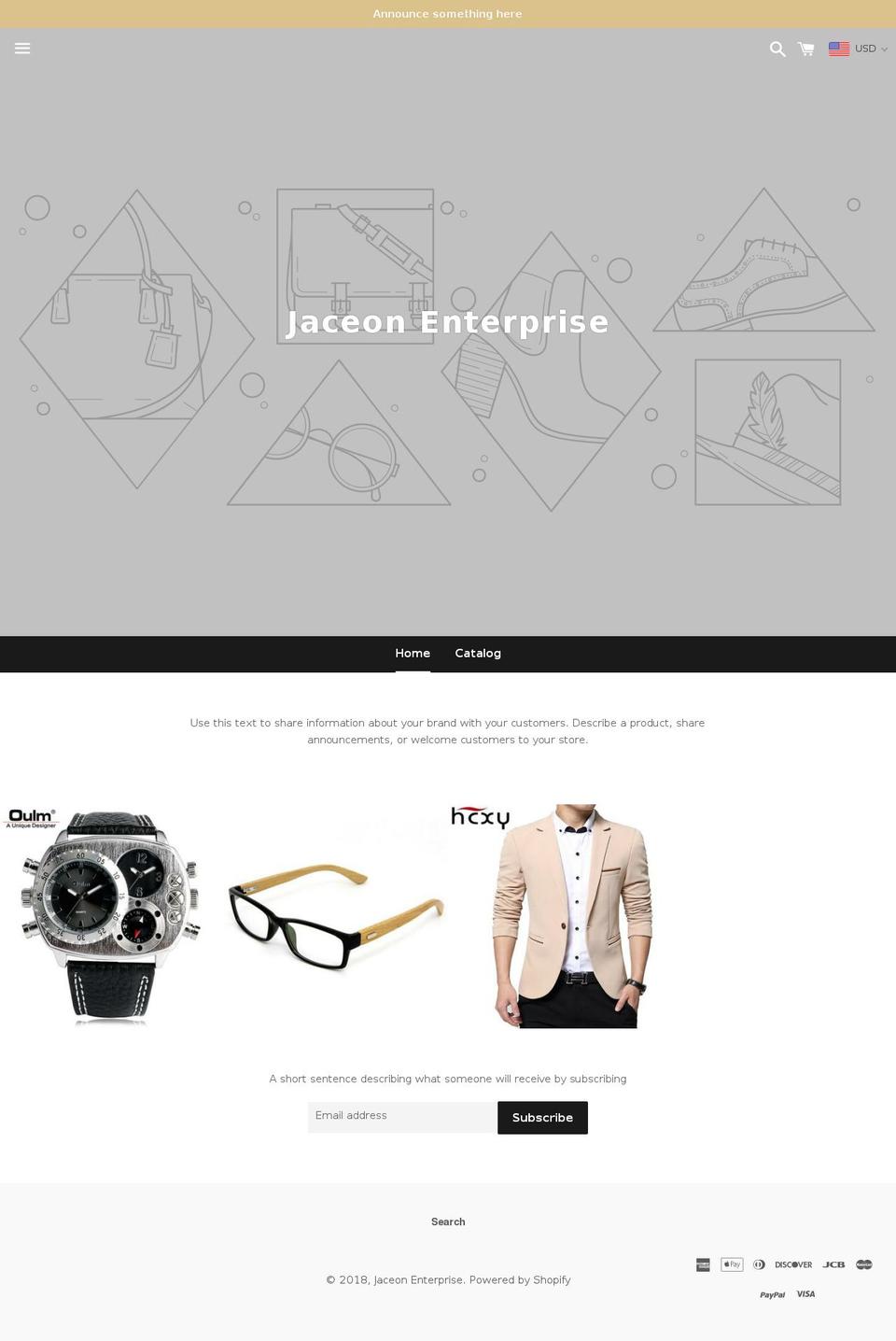 jaceonsenterprise.com — Shopify storefront screenshot