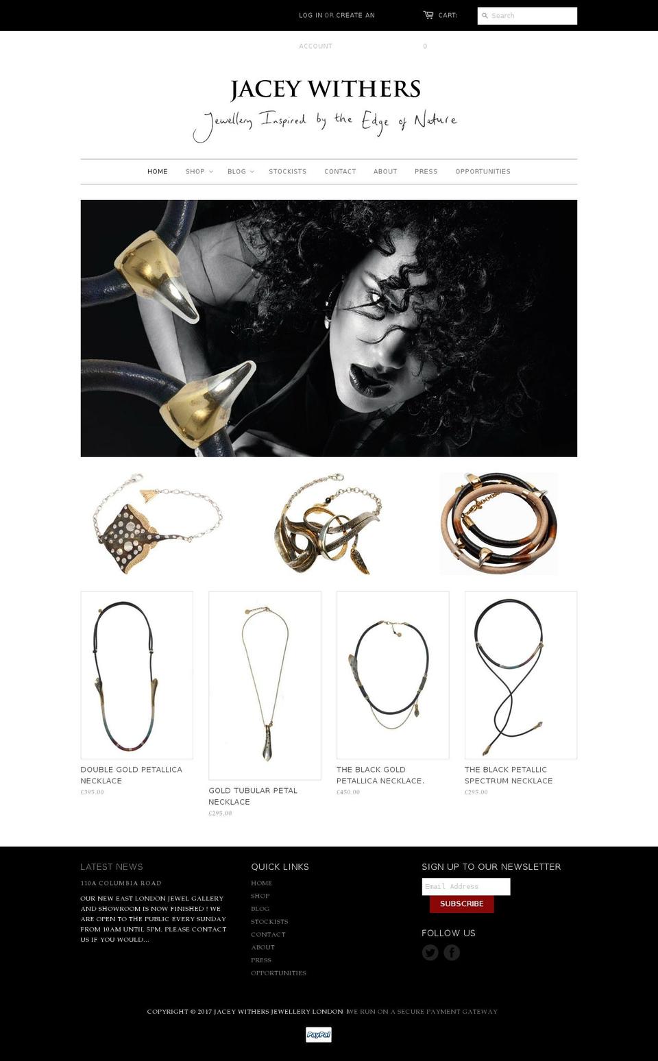 jaceywithers.com shopify website screenshot