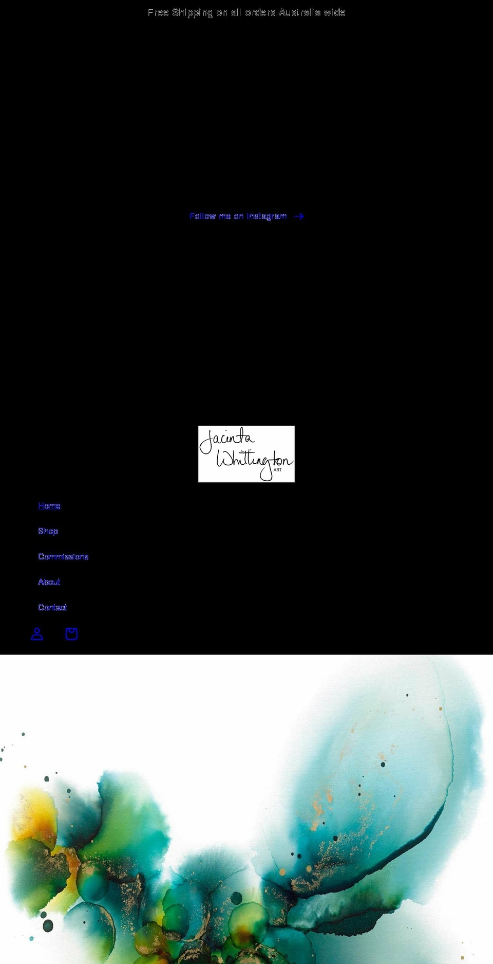 jacintawhittington.com shopify website screenshot