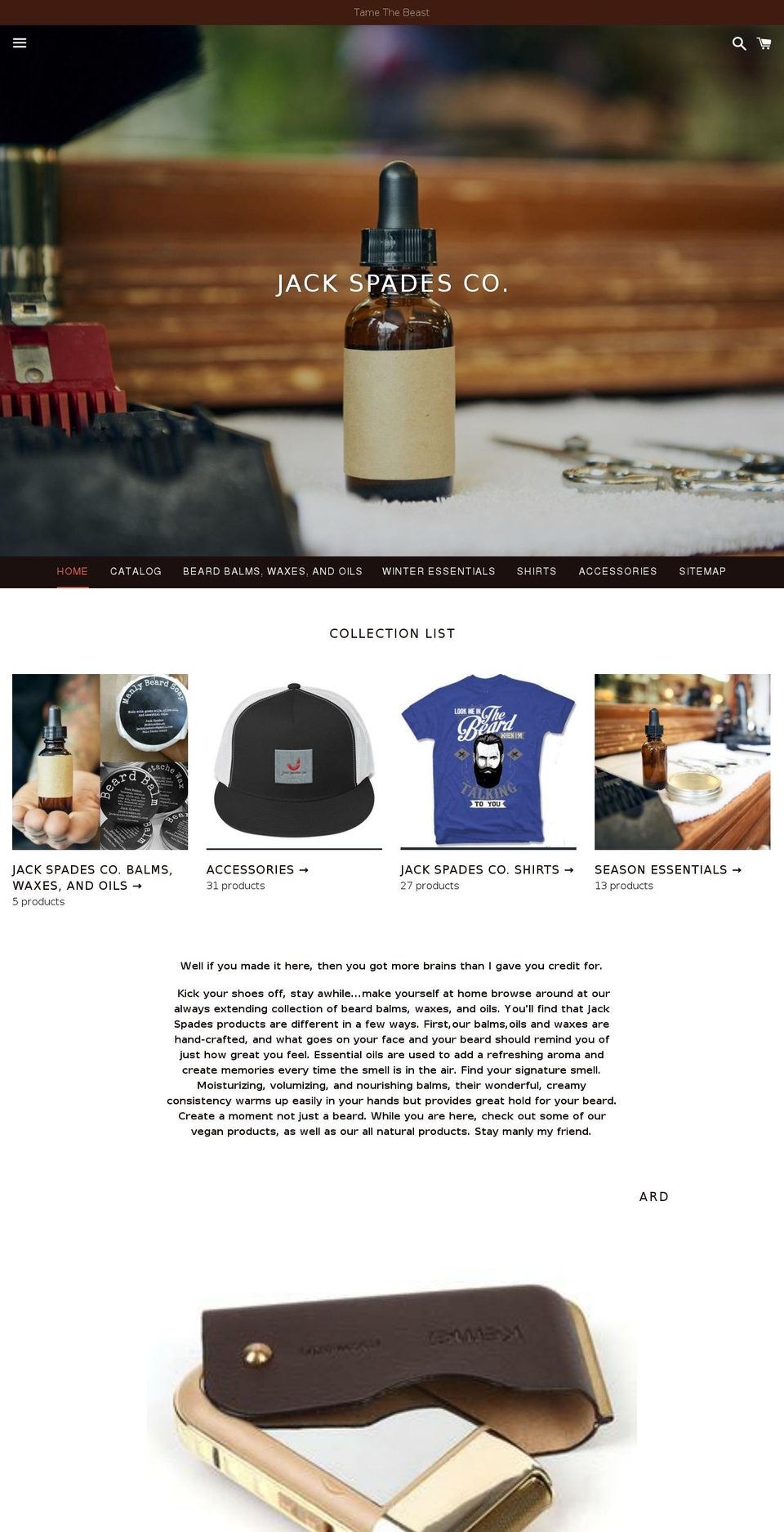 jack-spades.com — Shopify storefront screenshot