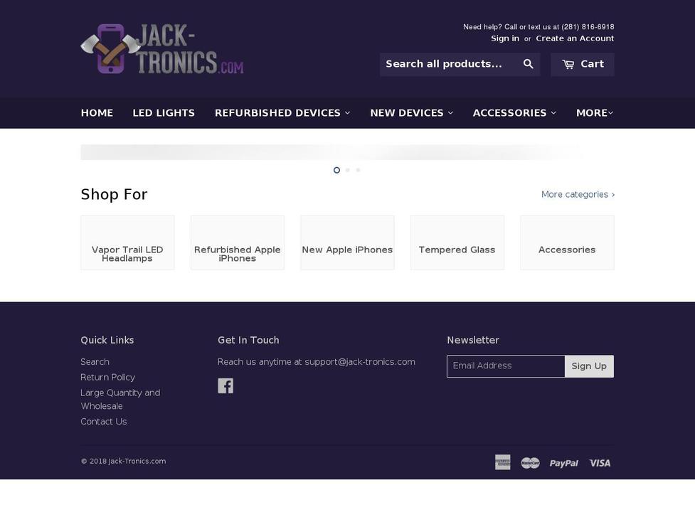 Jack-supp Shopify theme site example jack-tronics.net