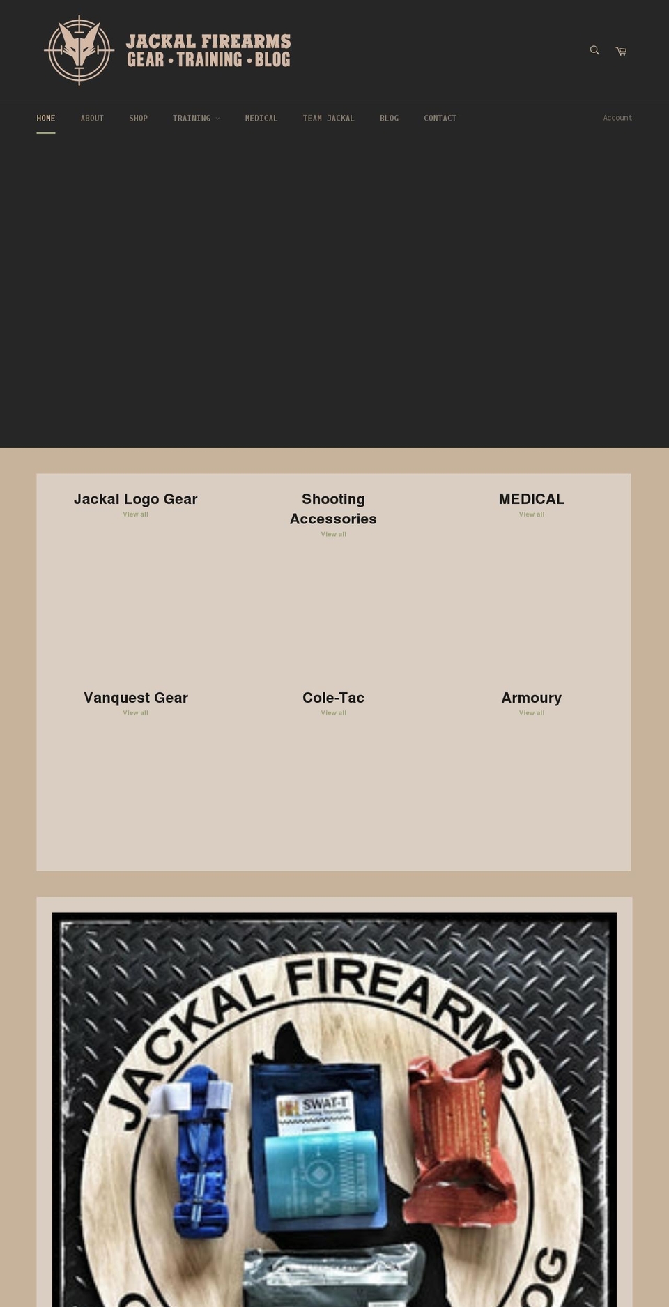 jackalfirearms.co.uk shopify website screenshot