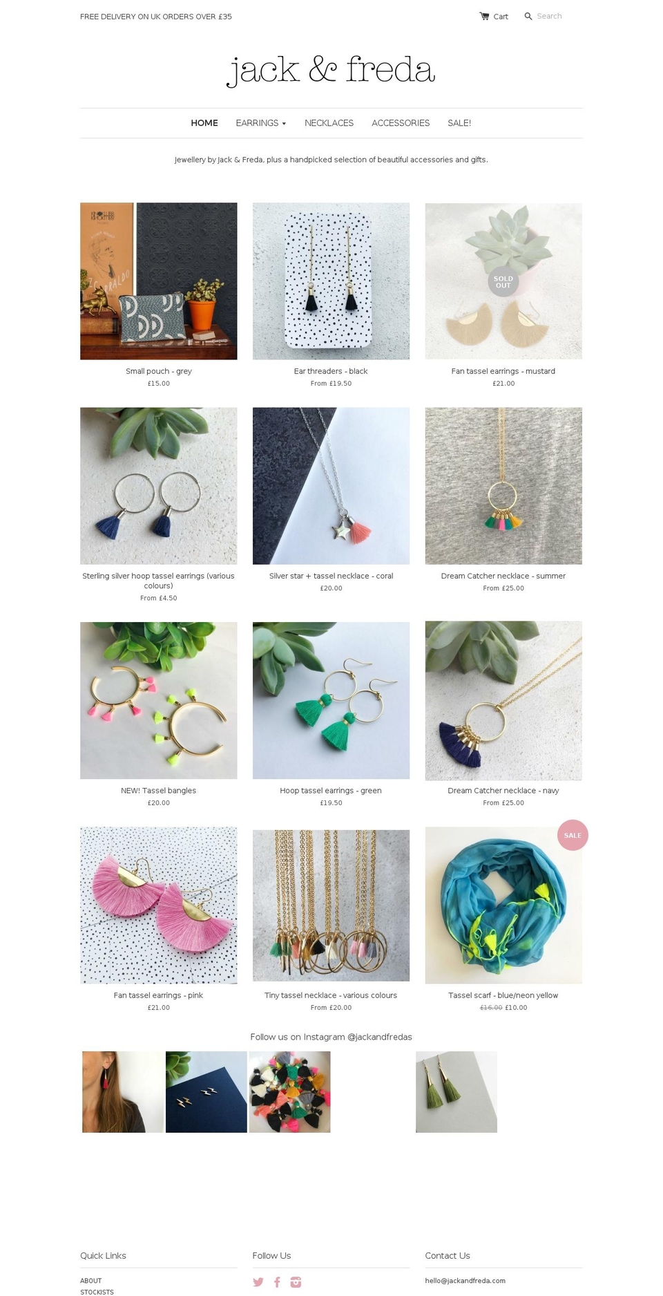 jackandfreda.com — Shopify storefront screenshot