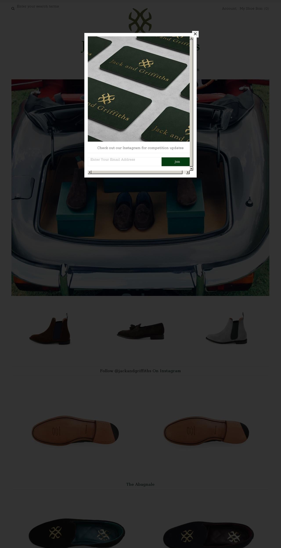 jackandgriffiths.org shopify website screenshot