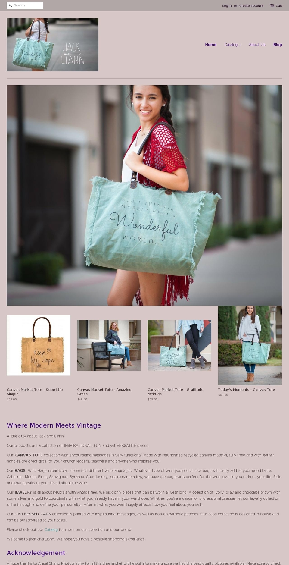 jackandliann.com — Shopify storefront screenshot