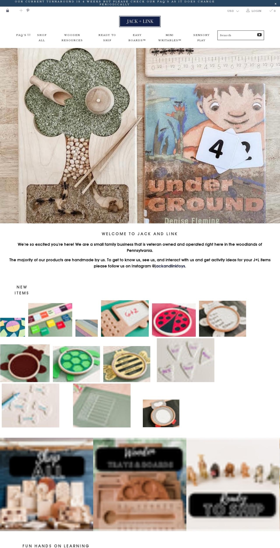 jackandlink.com shopify website screenshot