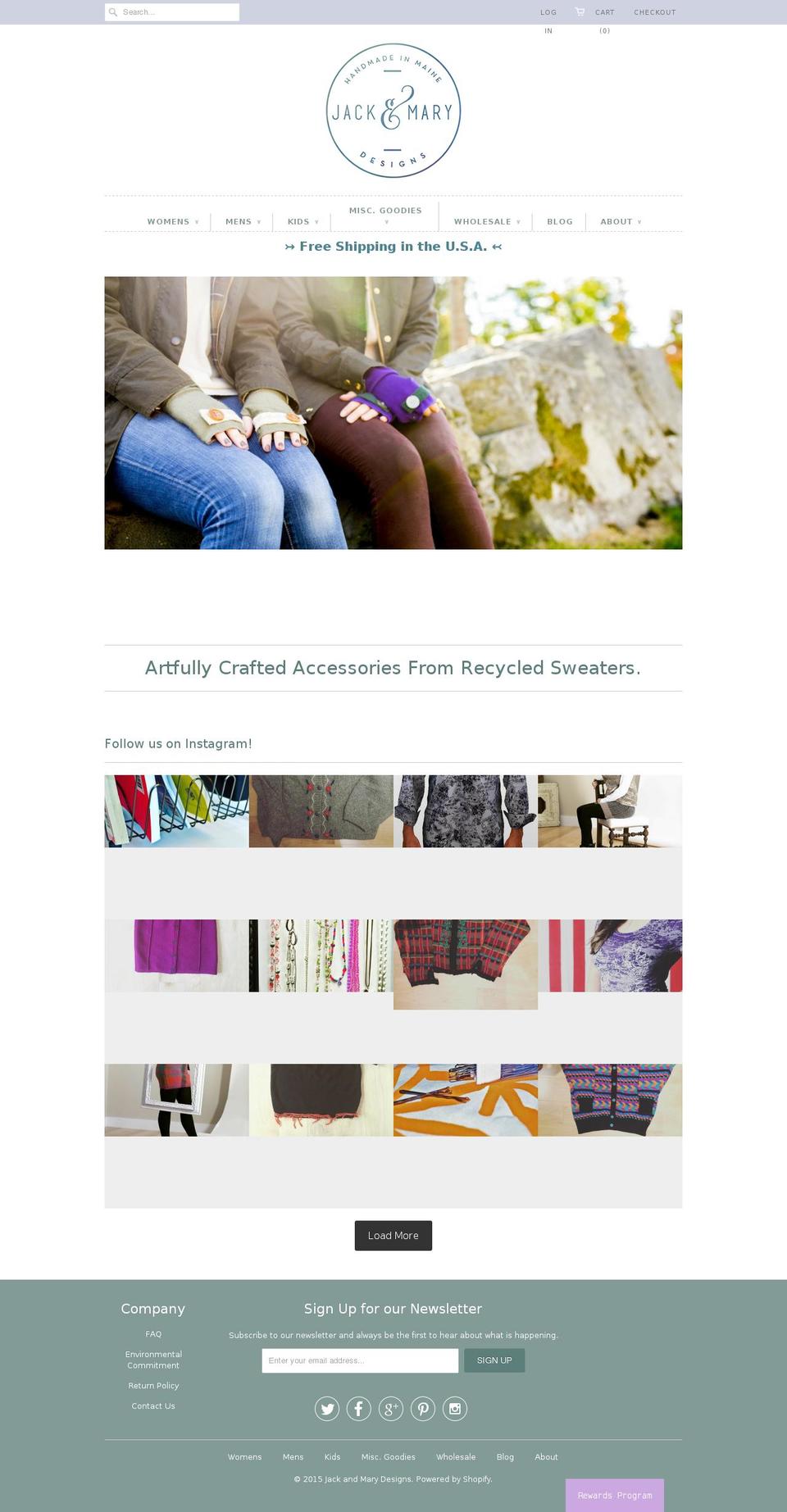 jackandmarydesigns.com shopify website screenshot