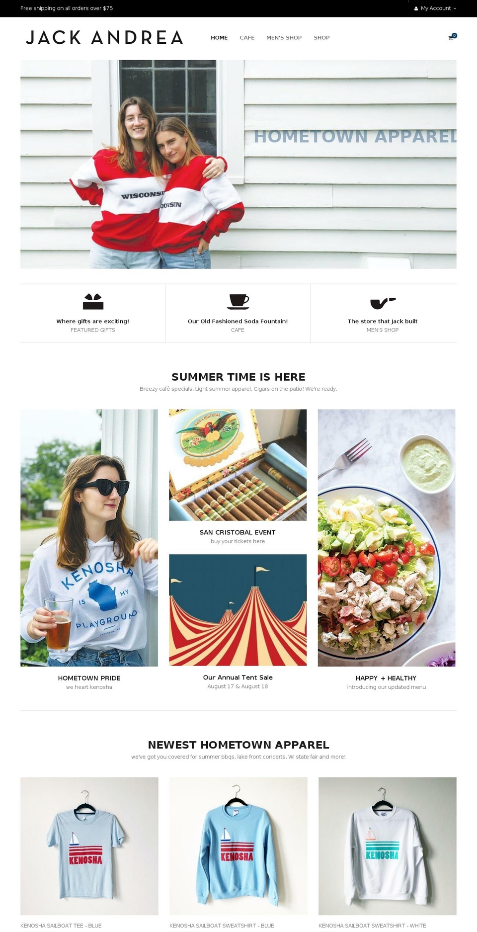 jackandrea.com — Shopify storefront screenshot