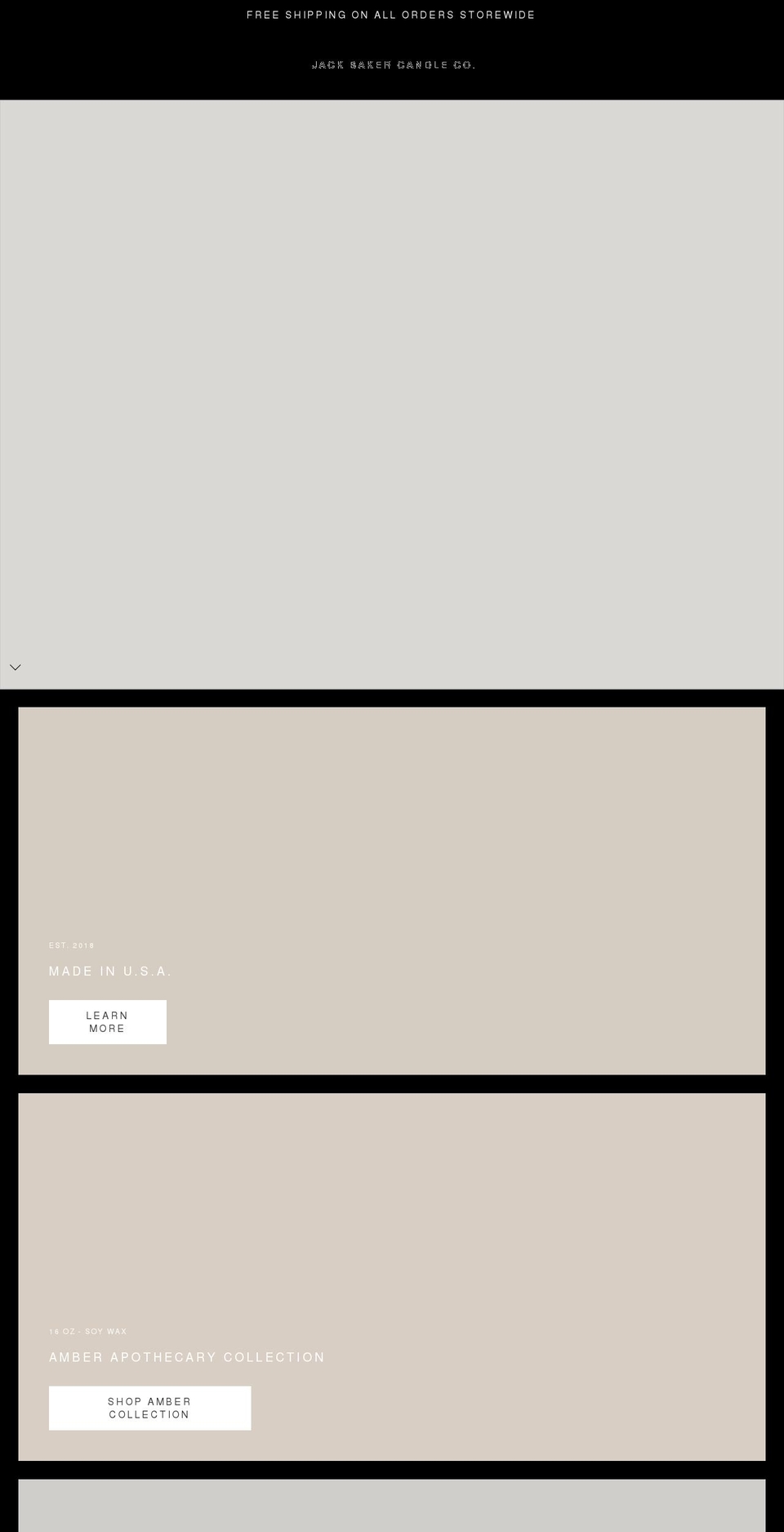 jackbakercandleco.com shopify website screenshot