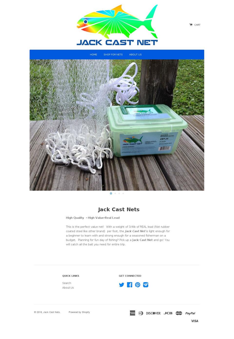 jackcastnets.com — Shopify storefront screenshot