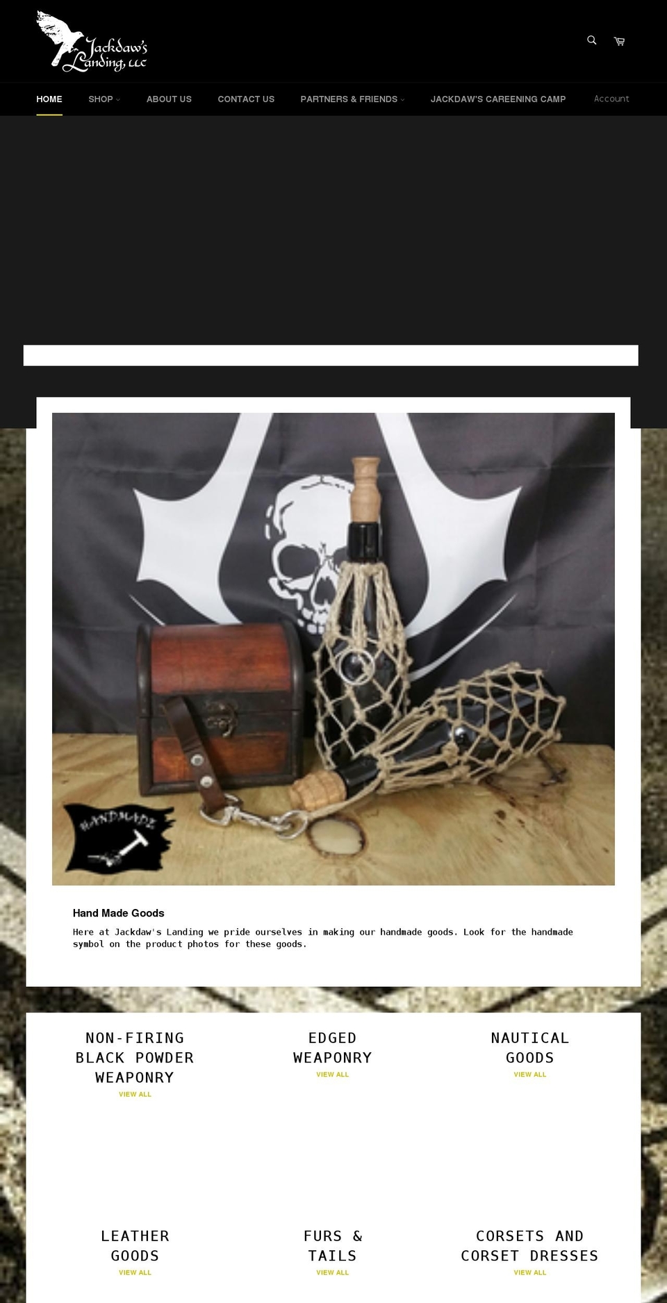 jackdawslanding.net shopify website screenshot
