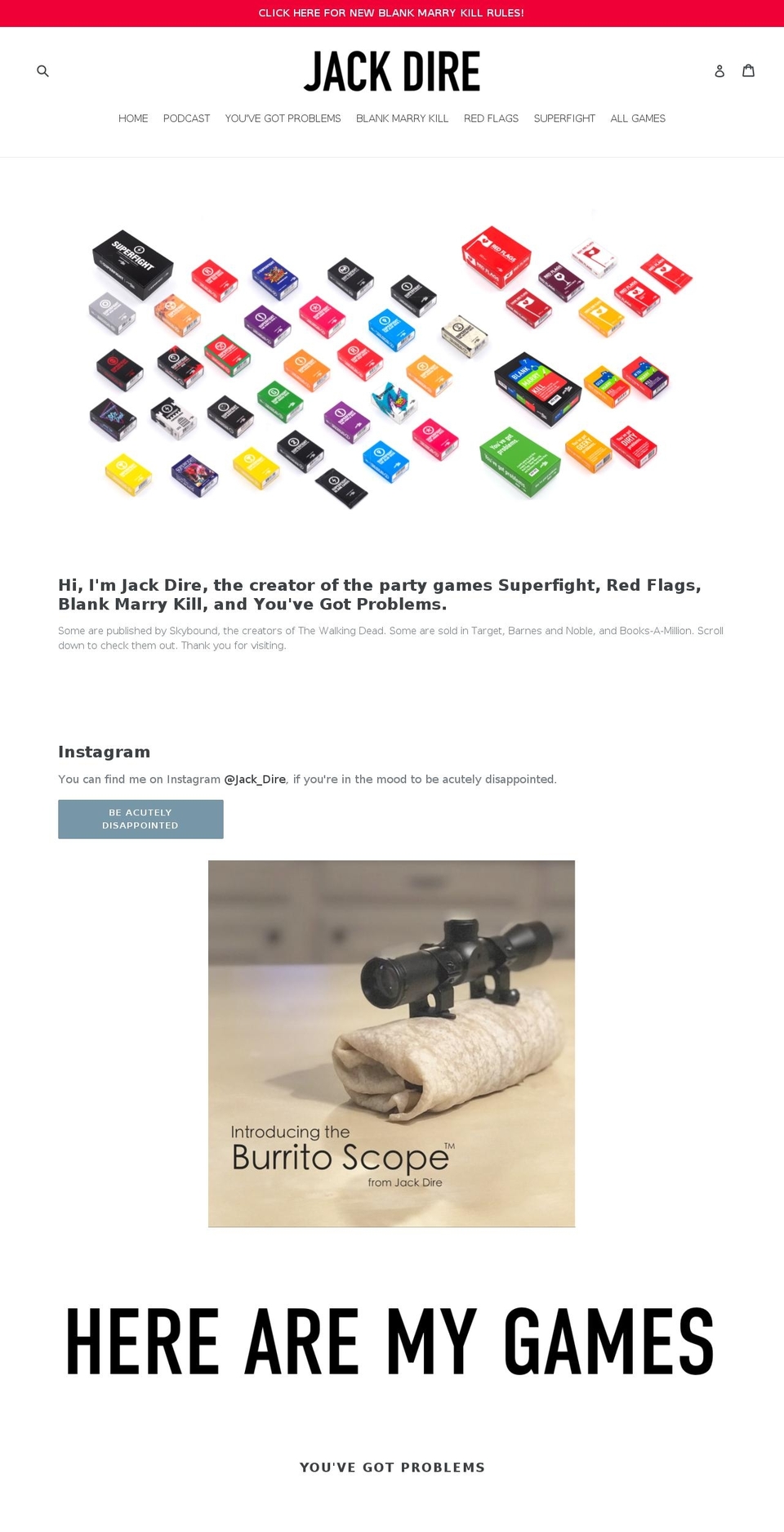 jackdire.com shopify website screenshot