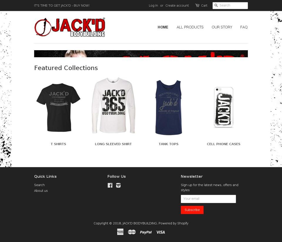 jackedbodybuilding.com — Shopify storefront screenshot