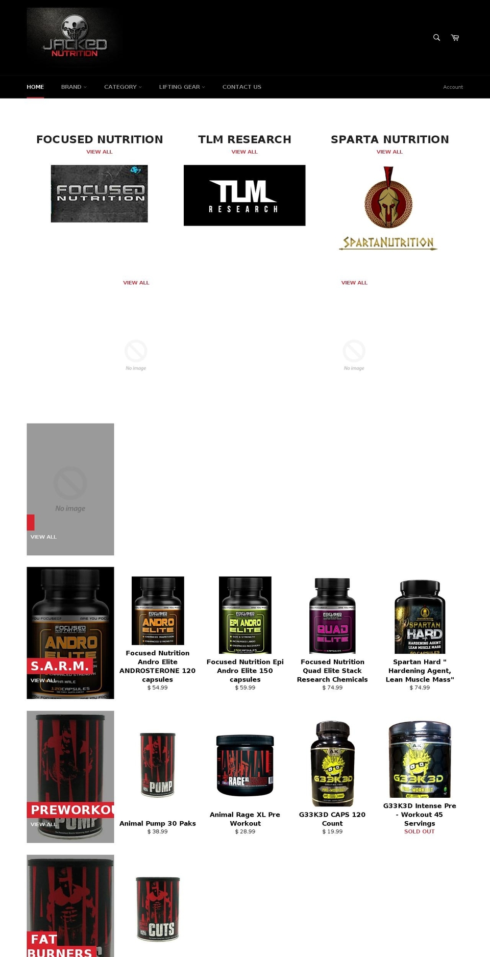 jackednutrition.net shopify website screenshot