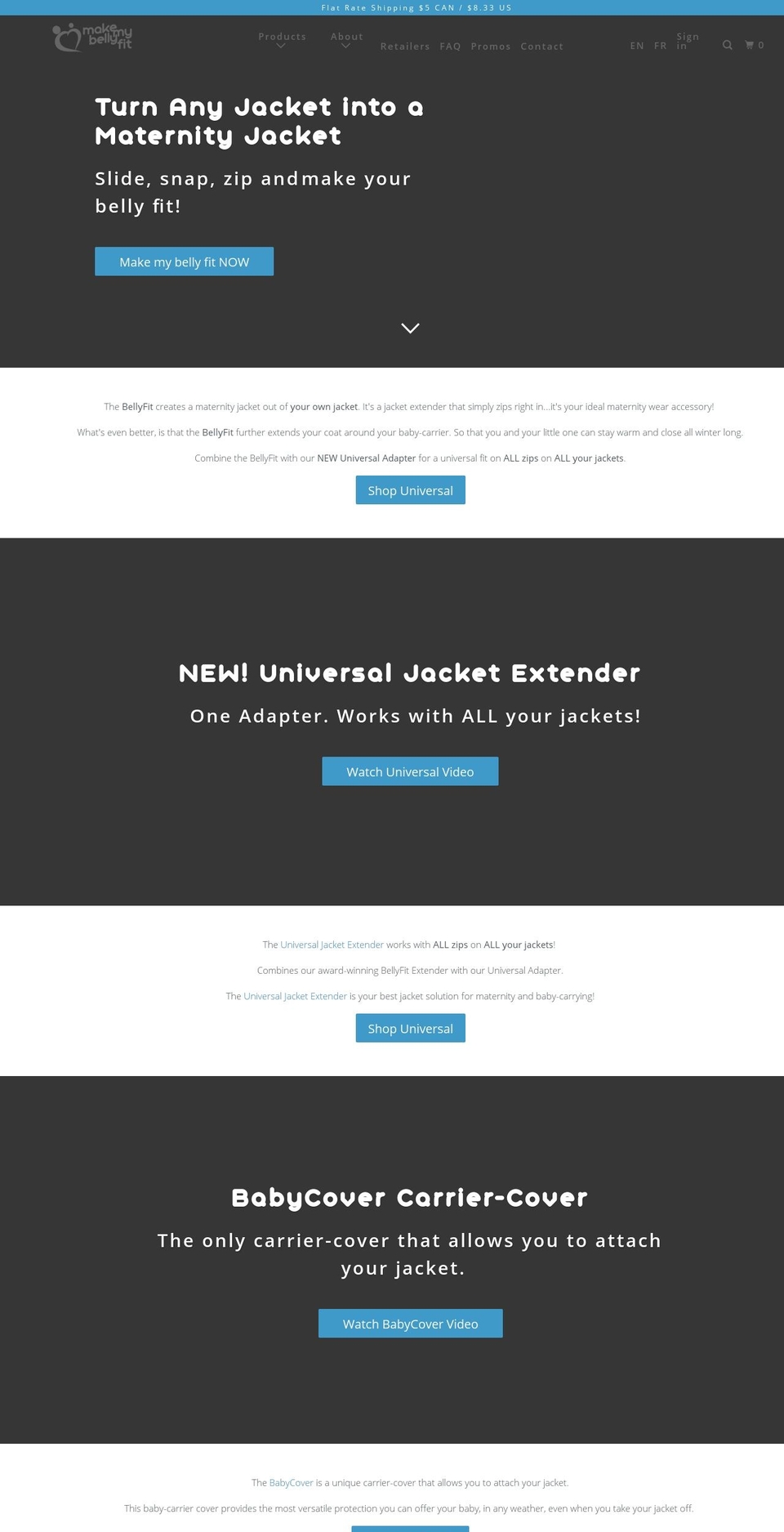 jacketextender.com — Shopify storefront screenshot