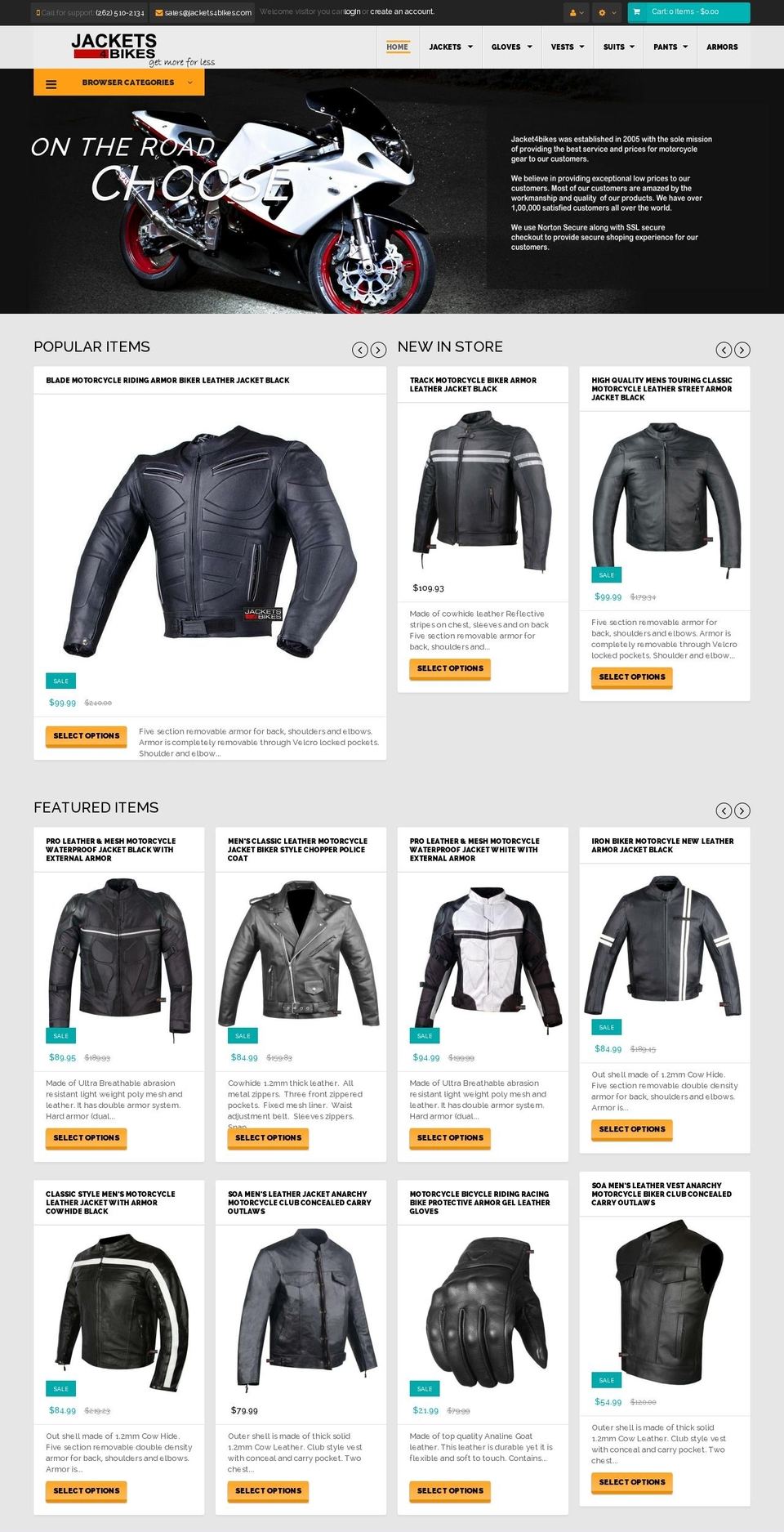 jackets4bikes.org shopify website screenshot