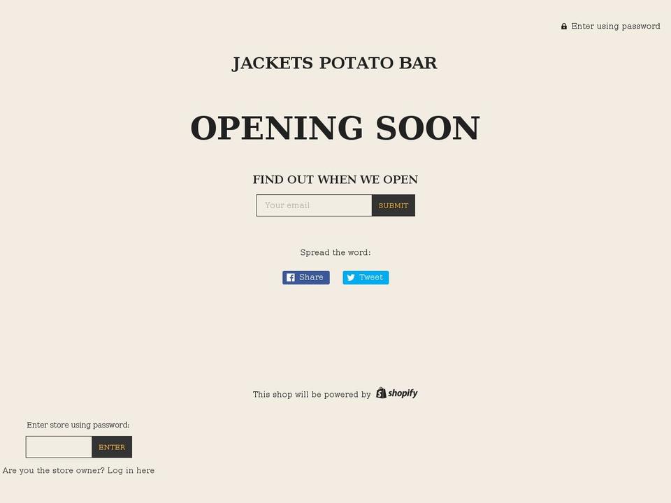 jacketspotatobar.com shopify website screenshot
