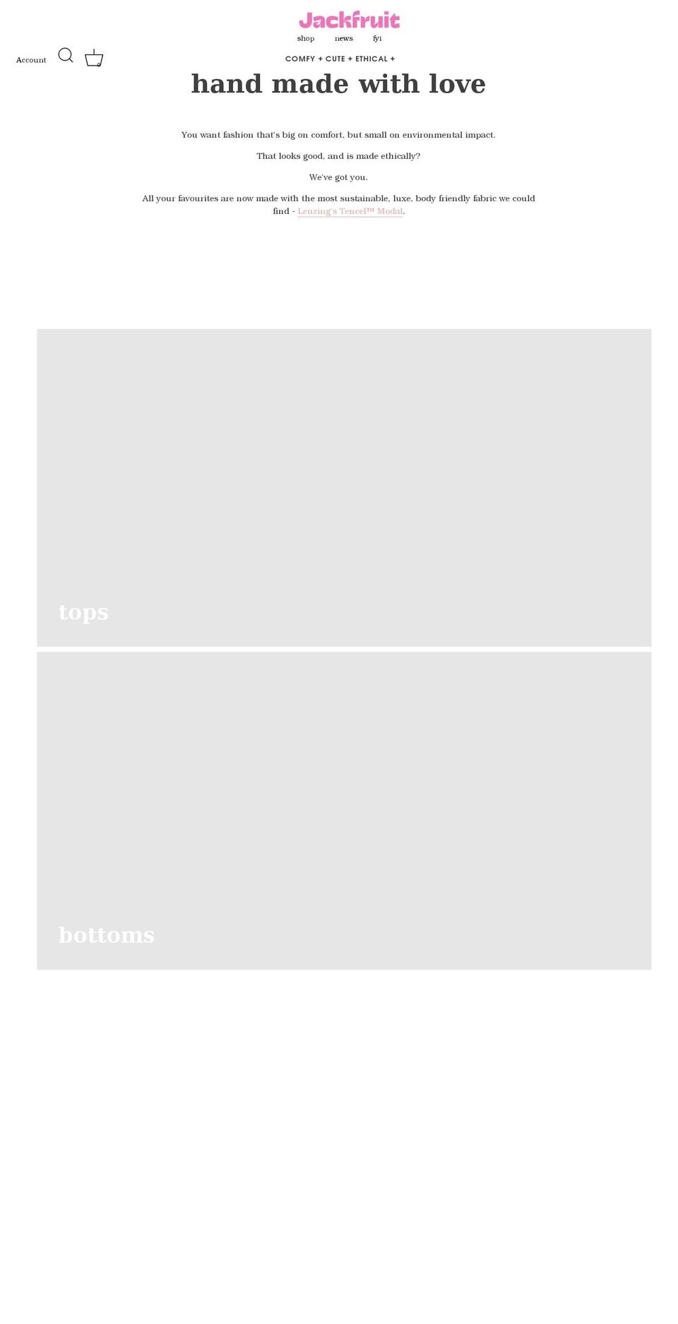 jackfruitlabel.com shopify website screenshot