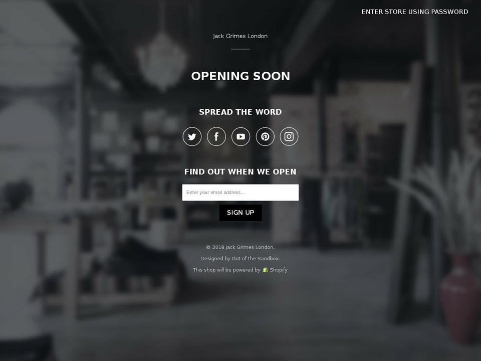 jackgrimeslondon.com — Shopify storefront screenshot