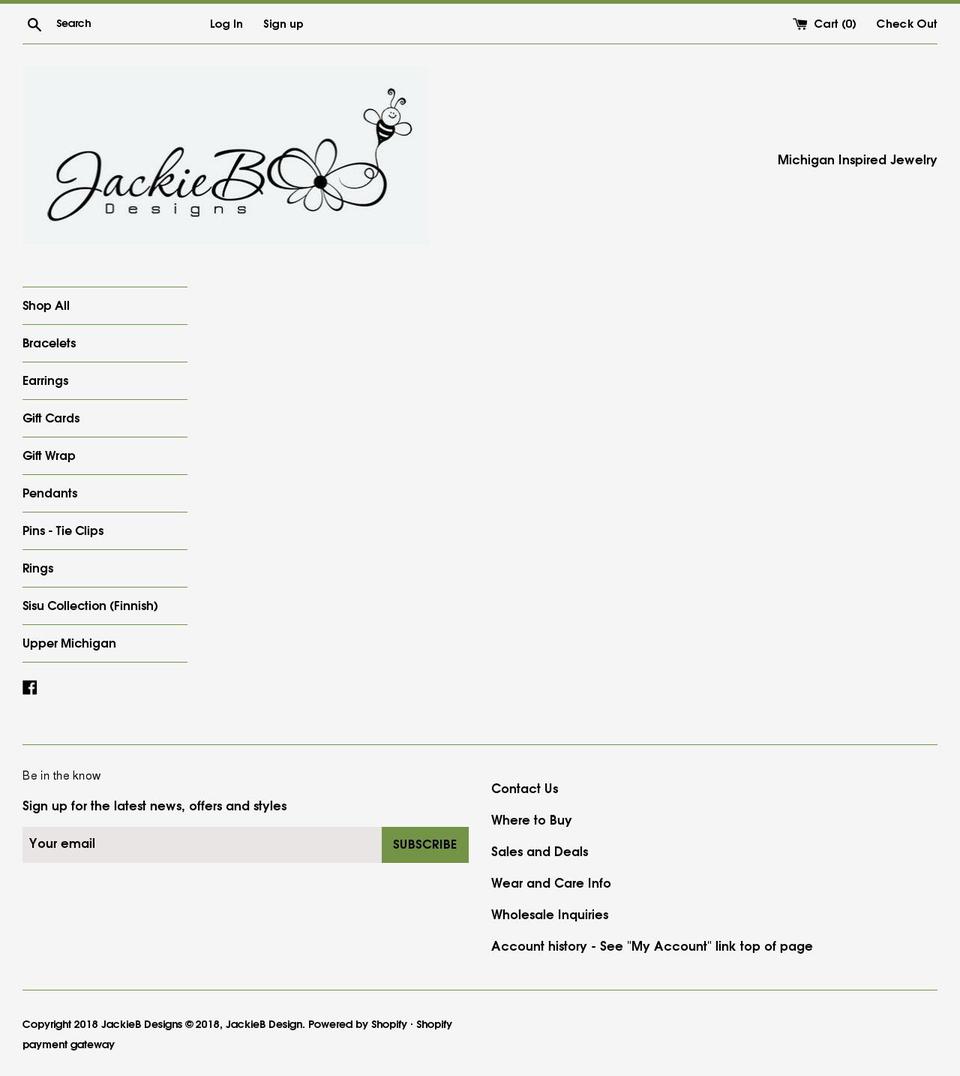 jackiebdesigns.com — Shopify storefront screenshot