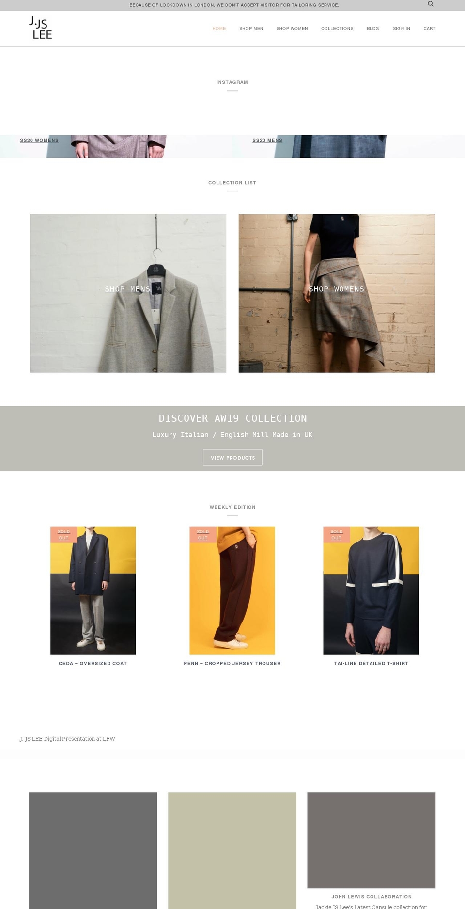 jackiejslee.com shopify website screenshot