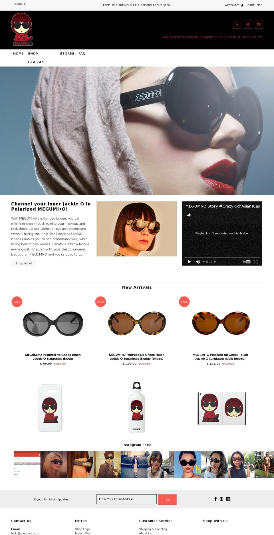 jackieoglasses.com shopify website screenshot