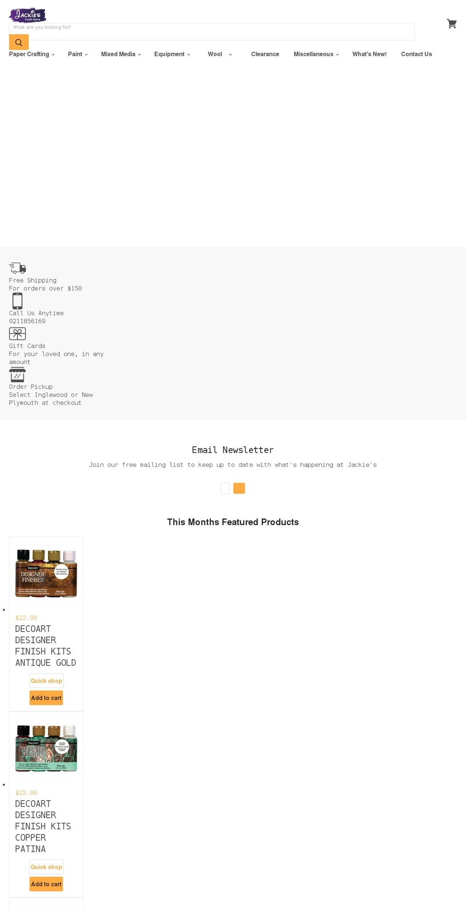 jackies.co.nz shopify website screenshot