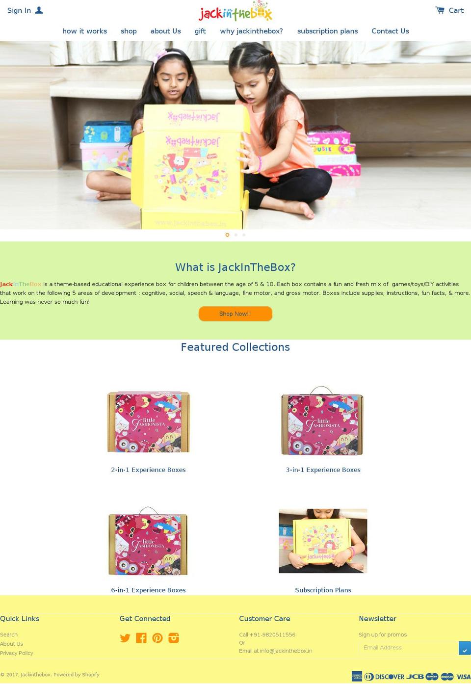 Split Shopify theme site example jackinthebox.in