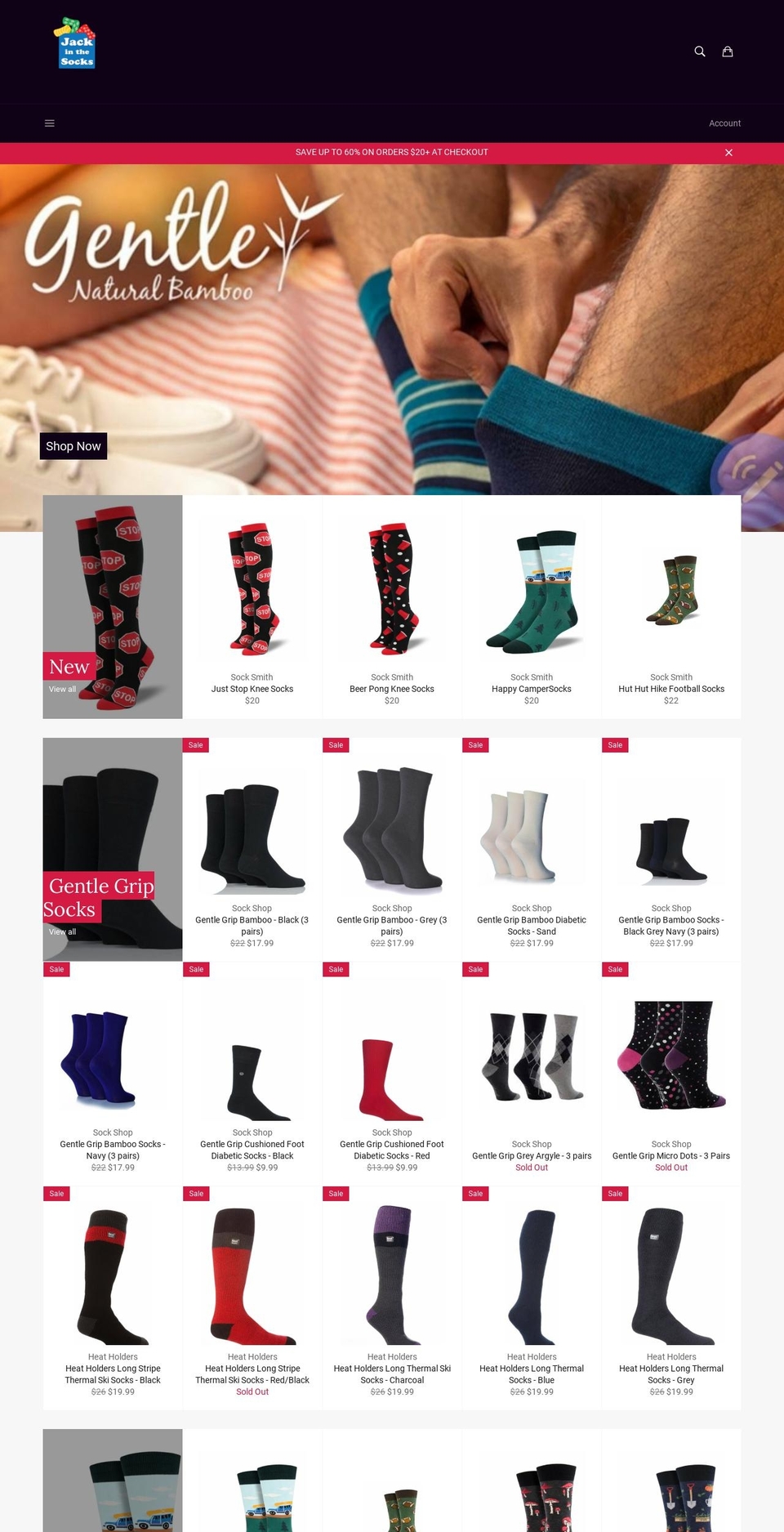 jackinthesocks.com — Shopify storefront screenshot