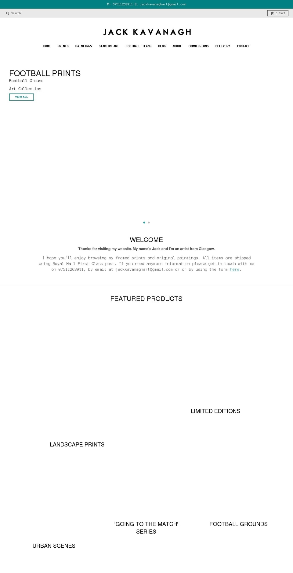 jackkavanagh.co.uk shopify website screenshot