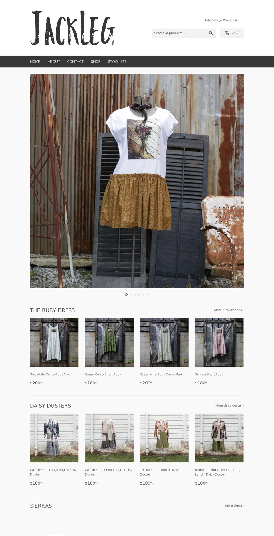 jacklegshop.com — Shopify storefront screenshot