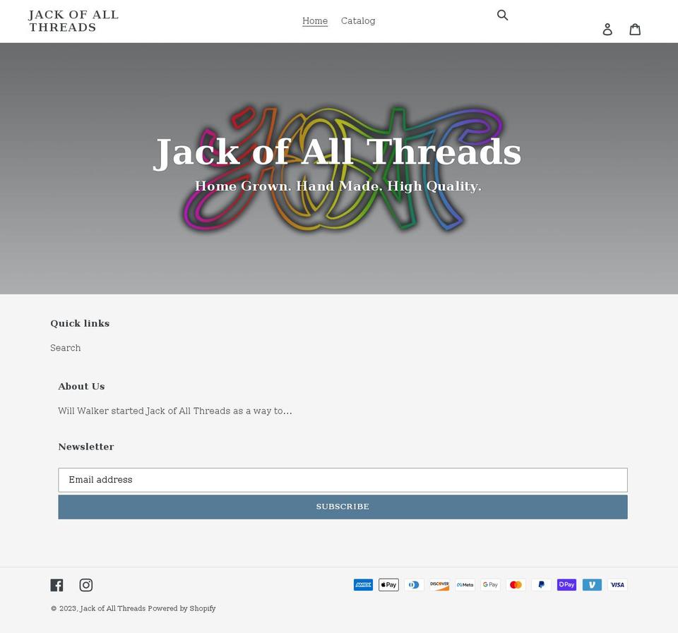 jackofallthreads.com shopify website screenshot